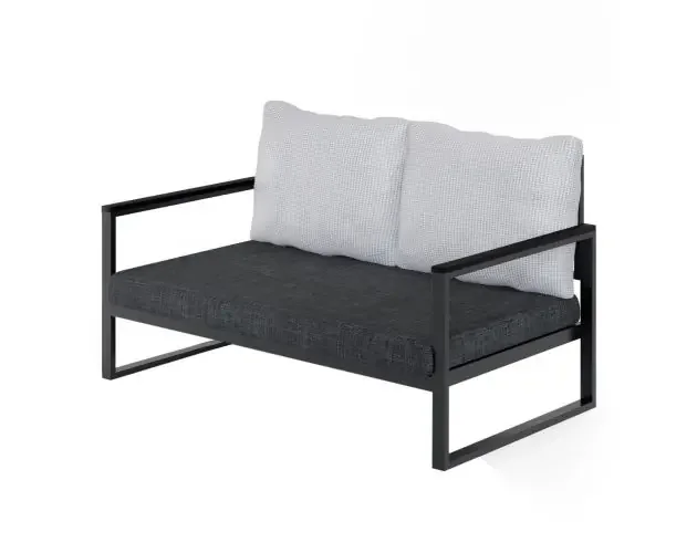 Wellhome sofá de jardín 2 plazas antracita, 128x65x75 cm | Brico Depôt Di Tendenza