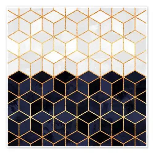 White and navy cubes de Elisabeth Fredriksson