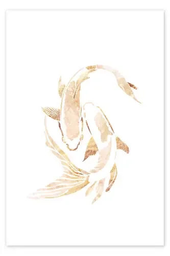 White-Golden Koi Fish I de Sarah Manovski