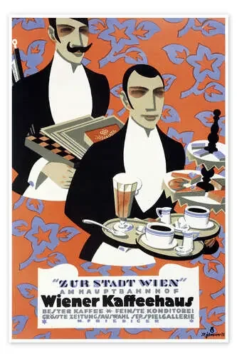 Wiener Kaffeehaus de Max Schwarzer Exhibition Posters