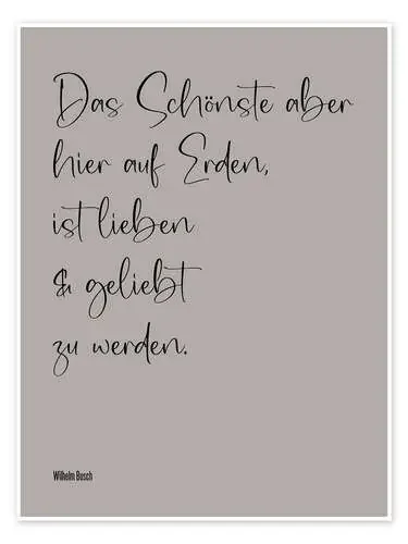 Wilhelm Busch Zitat – Das Schönste auf Erden de Typobox Editors Choice