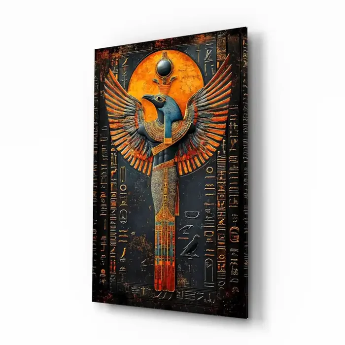 Winged God Glass Wall Art Designer Collection – 28.5 » X 18 «