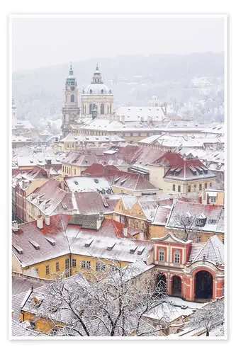 winter roofs of Ledebursky palace and St. Nicolas church, Prague Editors Choice
