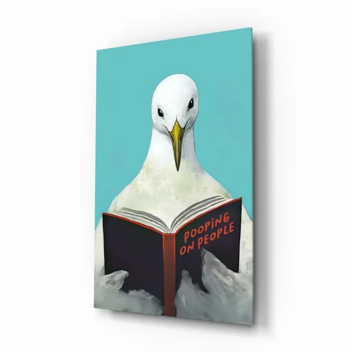 Wise Seagull Glass Wall Art Designer Collection – 28.5 » X 18 «