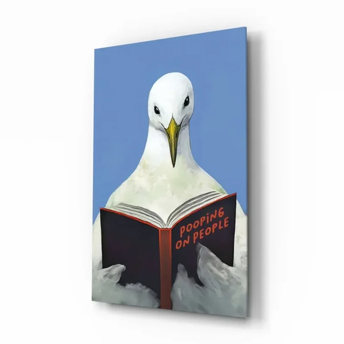 Wise Seagull Glass Wall Art Designer Collection – 28.5 » X 18 «