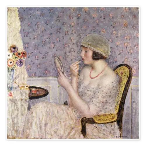 Woman at a Dressing Table de Frederick Carl Frieseke Bridgeman Images