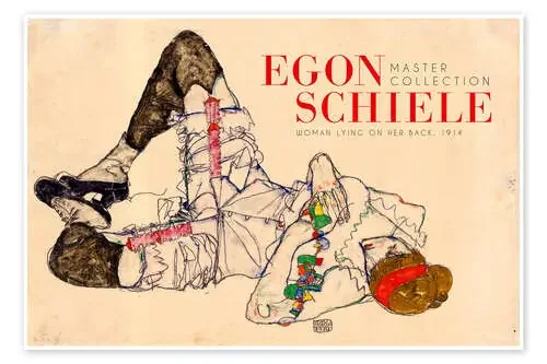 Woman Lying on Her Back, 1914 de Egon Schiele Exhibition Posters