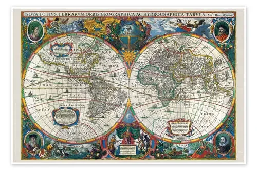 World Map, 1630 Granger Collection
