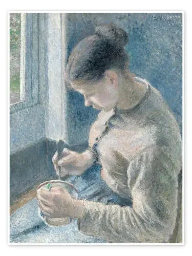 Young Peasant Woman Drinking Her Cafe au Lait de Camille Pissarro Master Collection