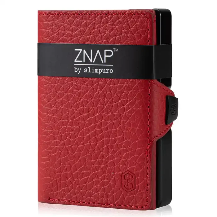 ZNAP Slim Wallet minicartera, monedero, billetera | Hasta 12 tarjetas bancarias | Fácil de manejar: tarjetas en abanico | Compartimiento para monedas y billetes | Diseño delgado | Plana | Duradera | 8 Ultima Occasione